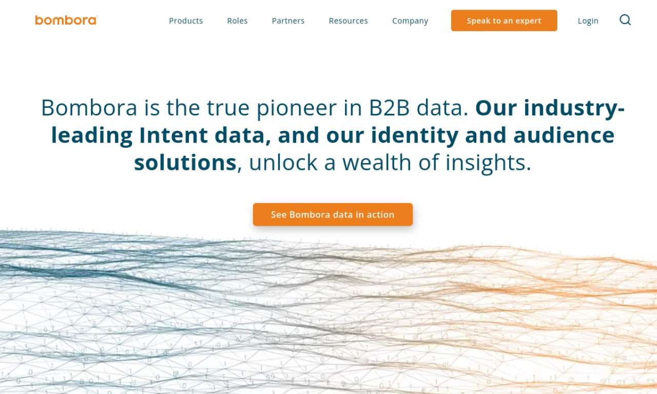 Screenshot of Bombora Surge website