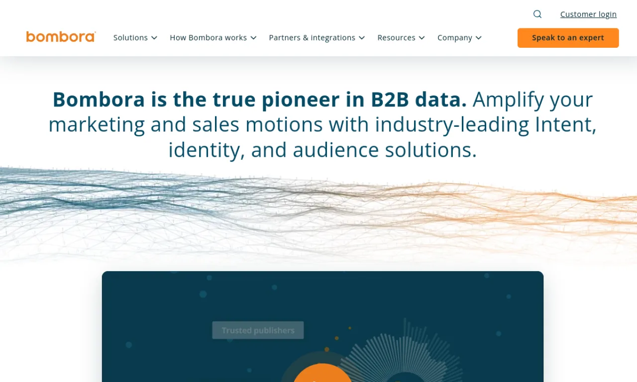Screenshot of Bombora Surge website