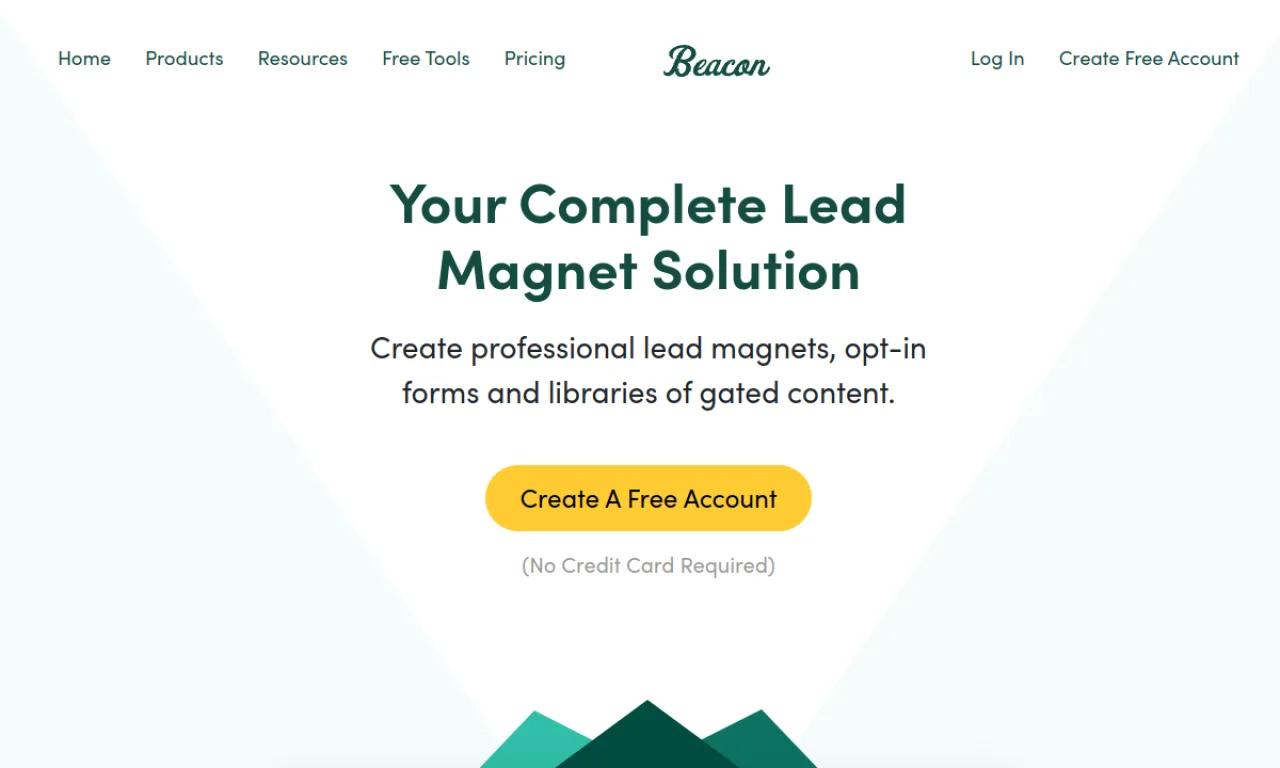 Screenshot of Beacon / Lead magnet tools website