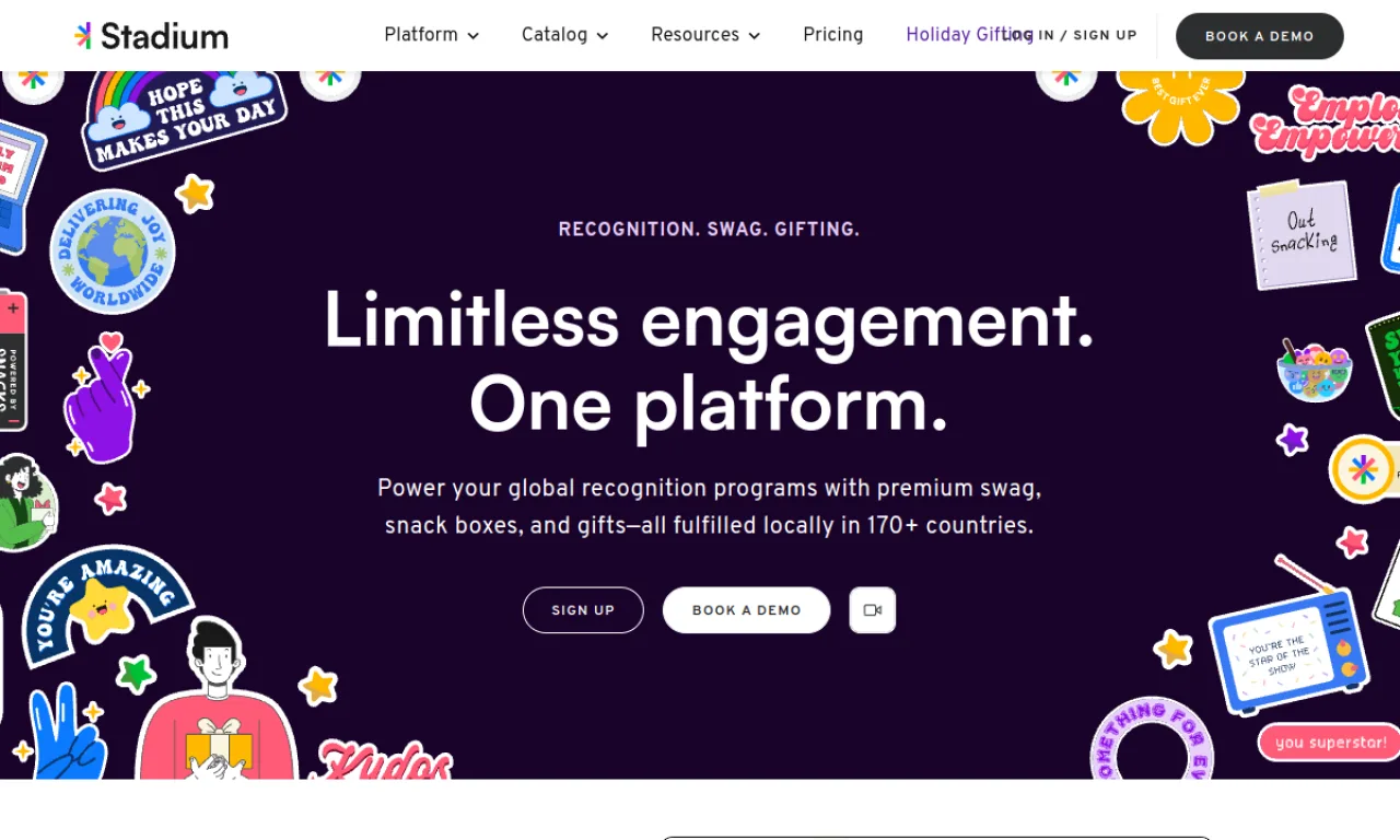 Screenshot of Stadium website