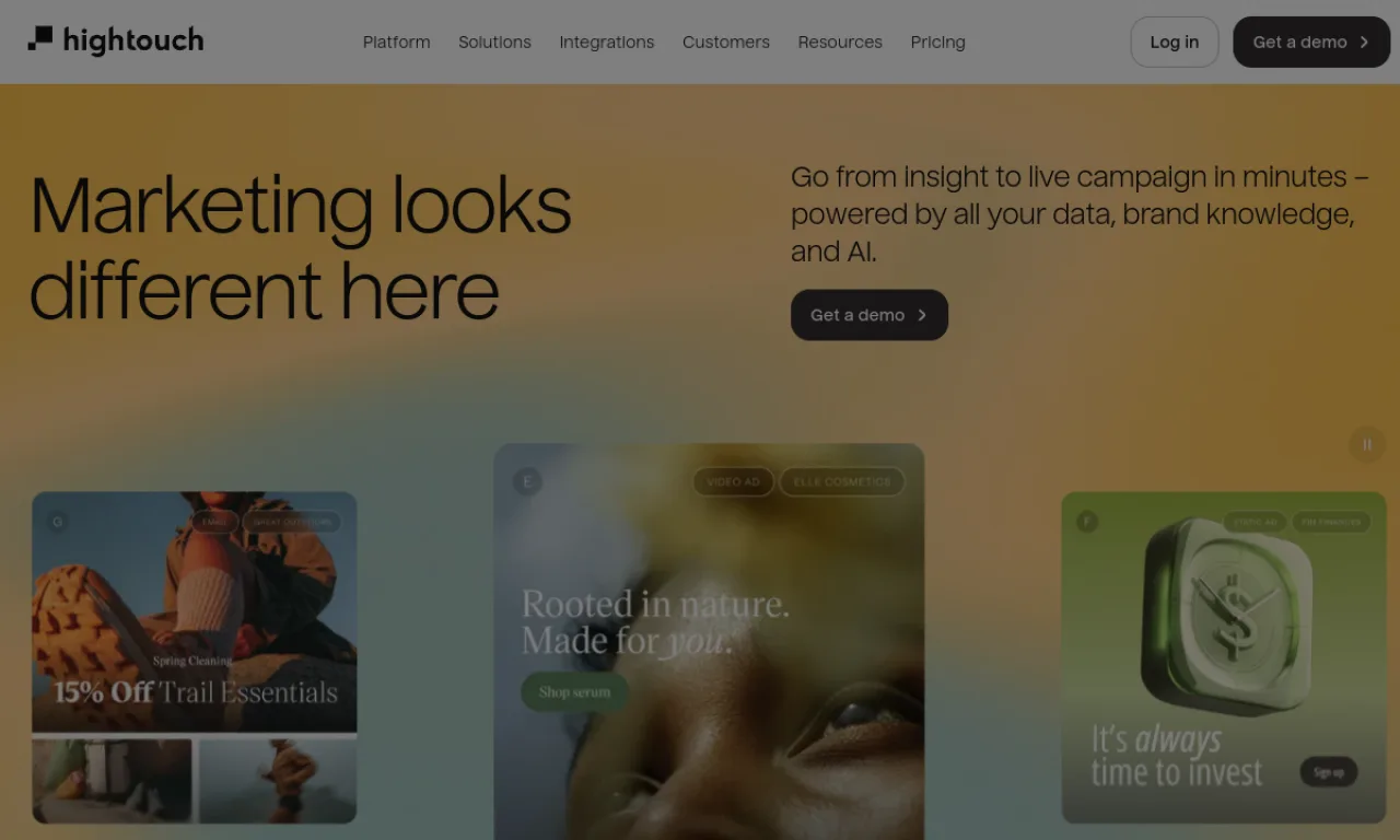 Screenshot of Hightouch CDP for RevOps website