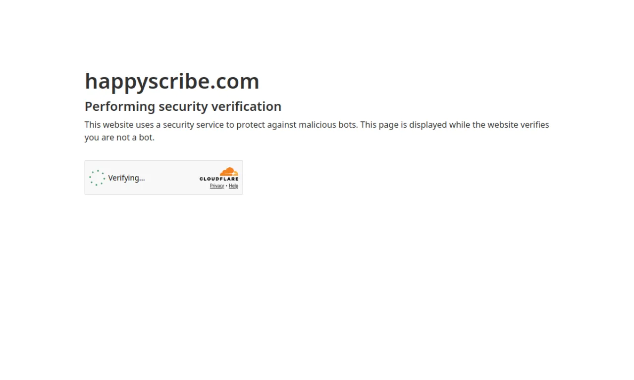 Screenshot of Happy Scribe website