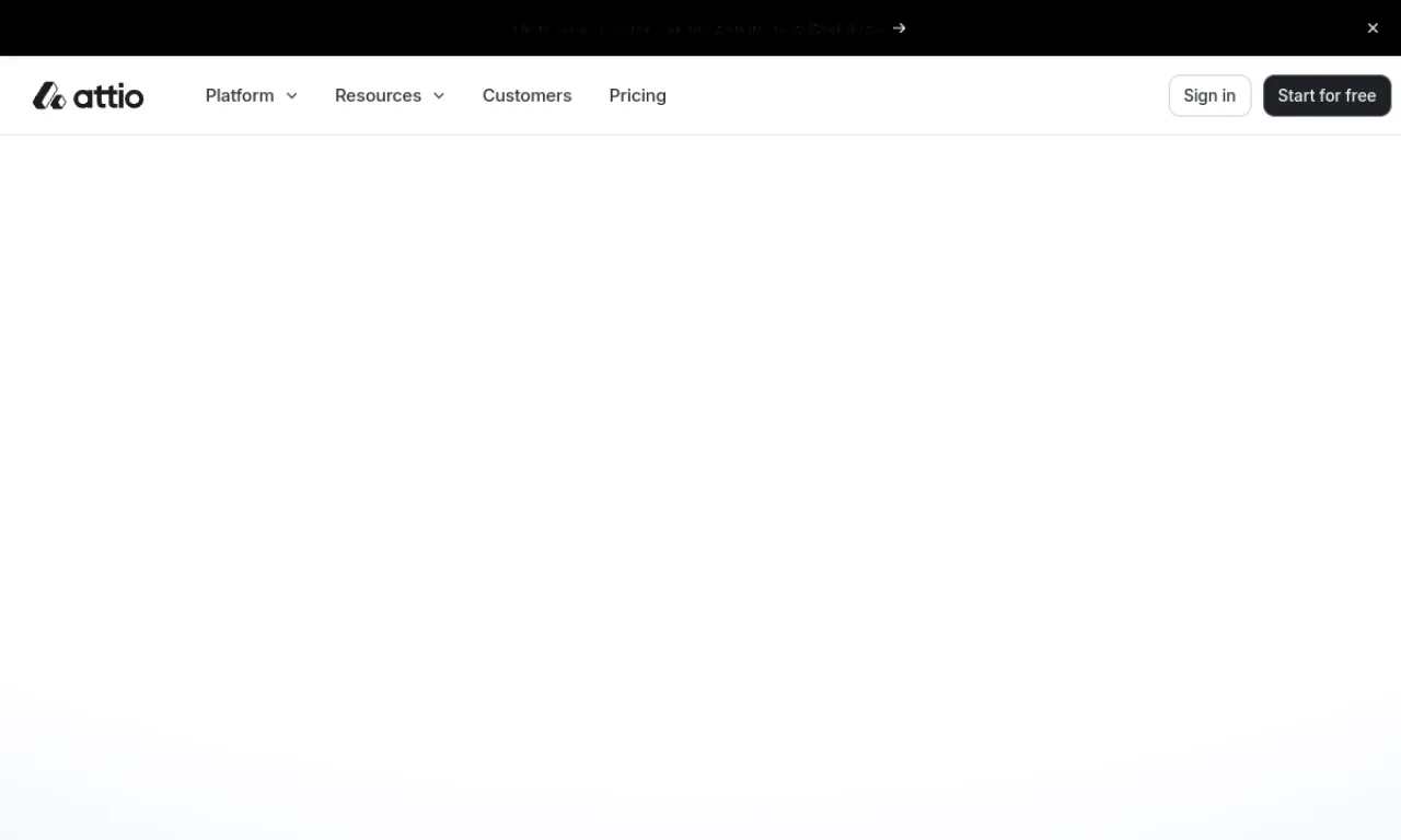 Screenshot of Attio website