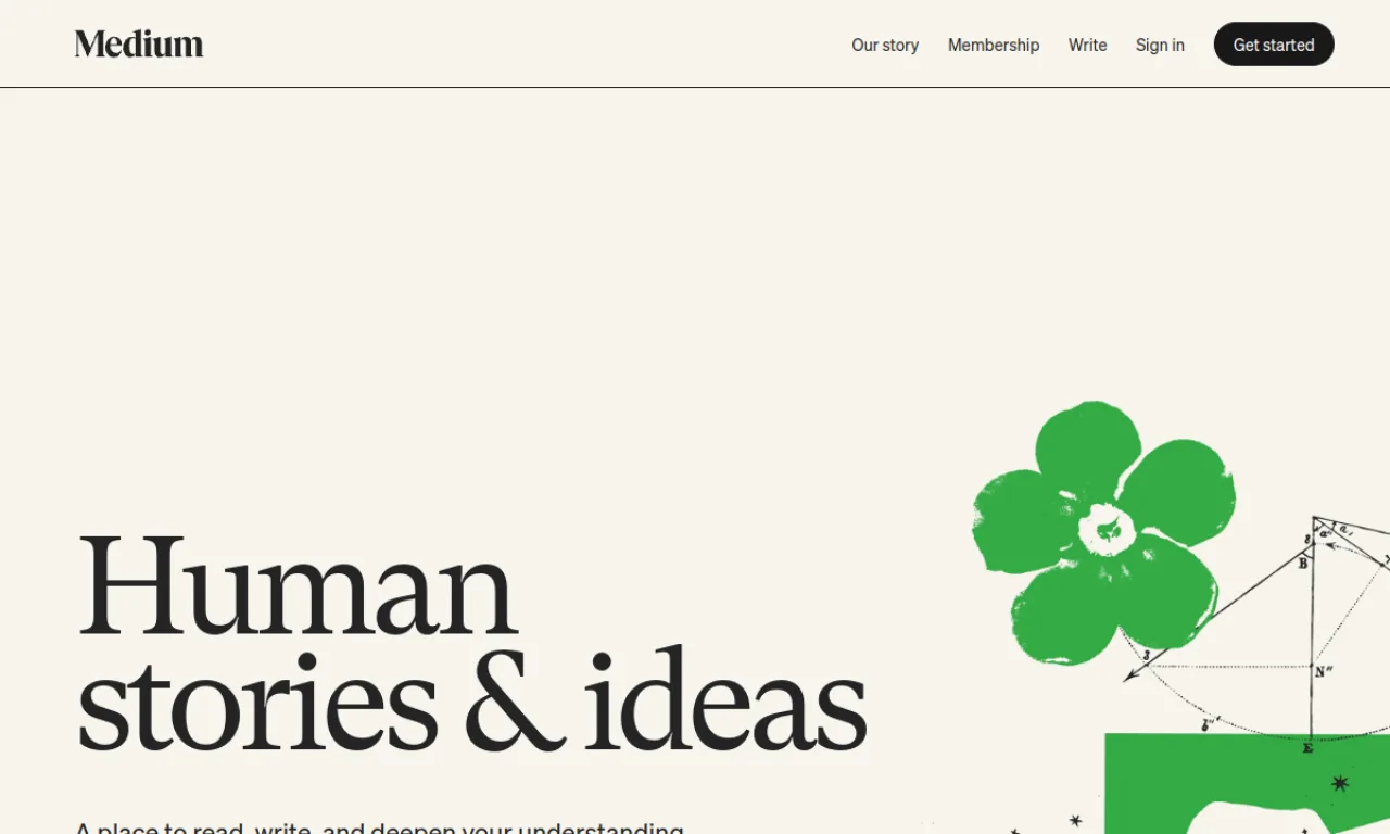 Screenshot of Medium website