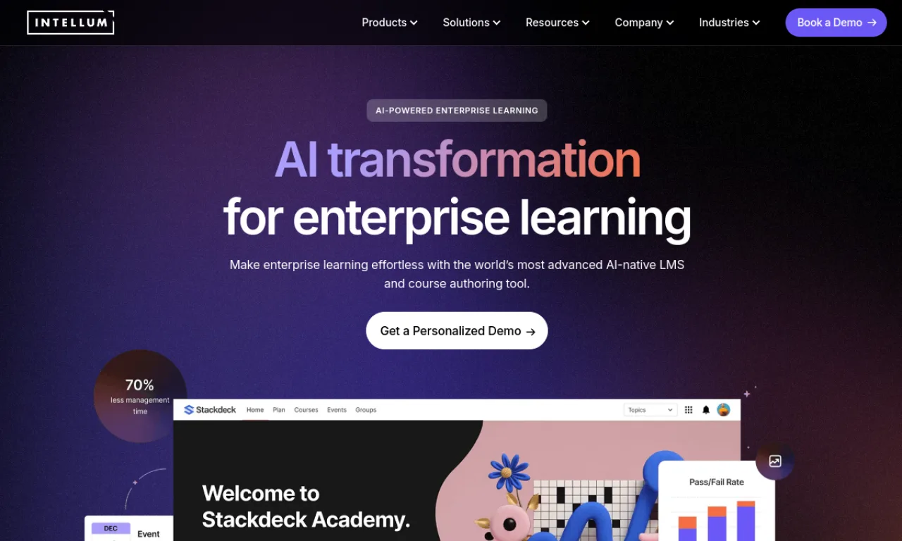 Screenshot of Intellum website