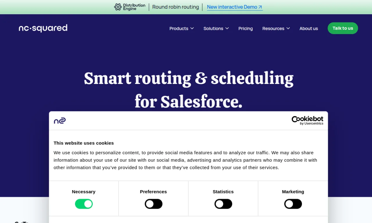 Screenshot of Distribution Engine website