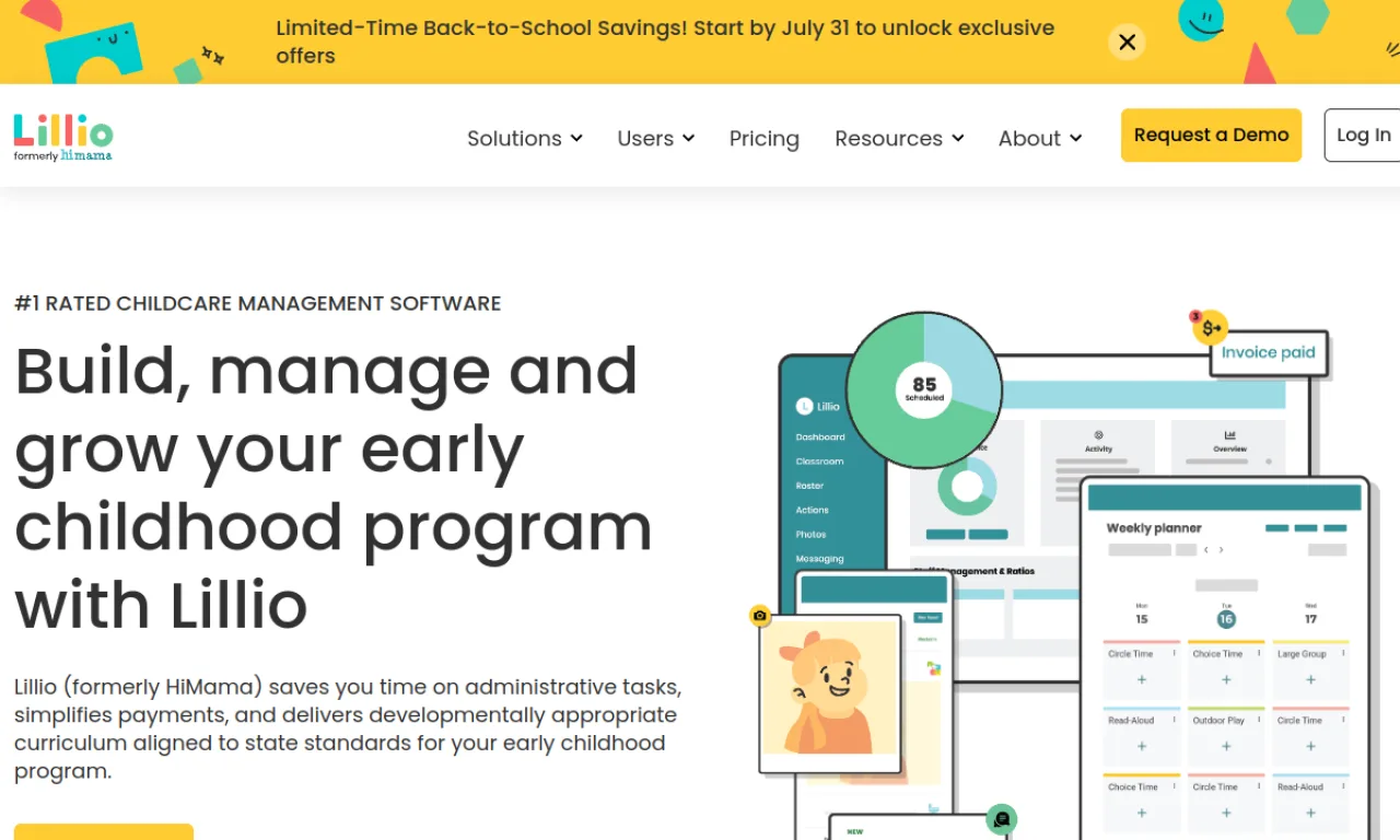 Screenshot of Lillio website