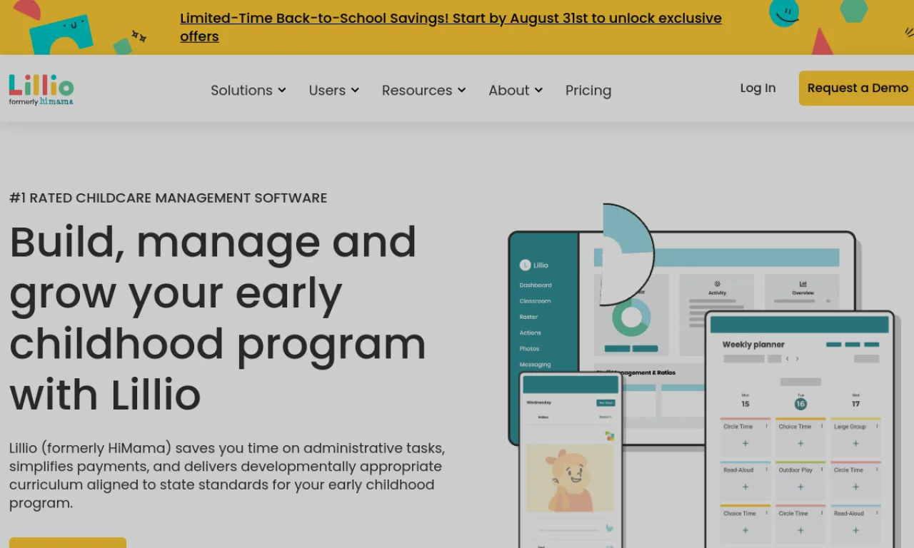 Screenshot of Lillio website