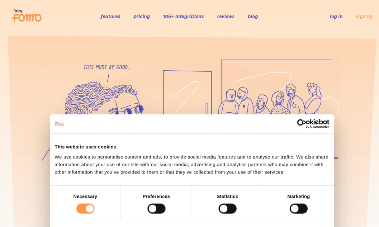 Screenshot of Fomo website
