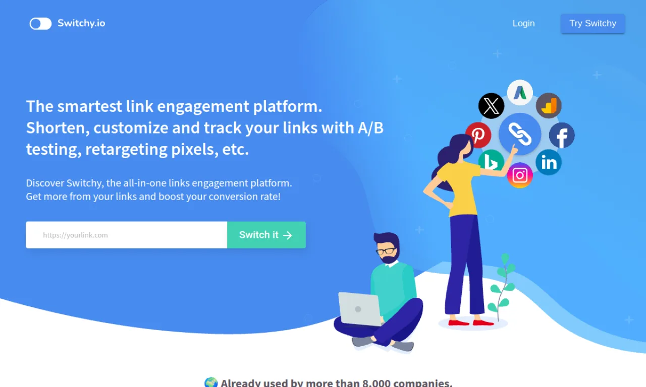 Screenshot of Switchy website