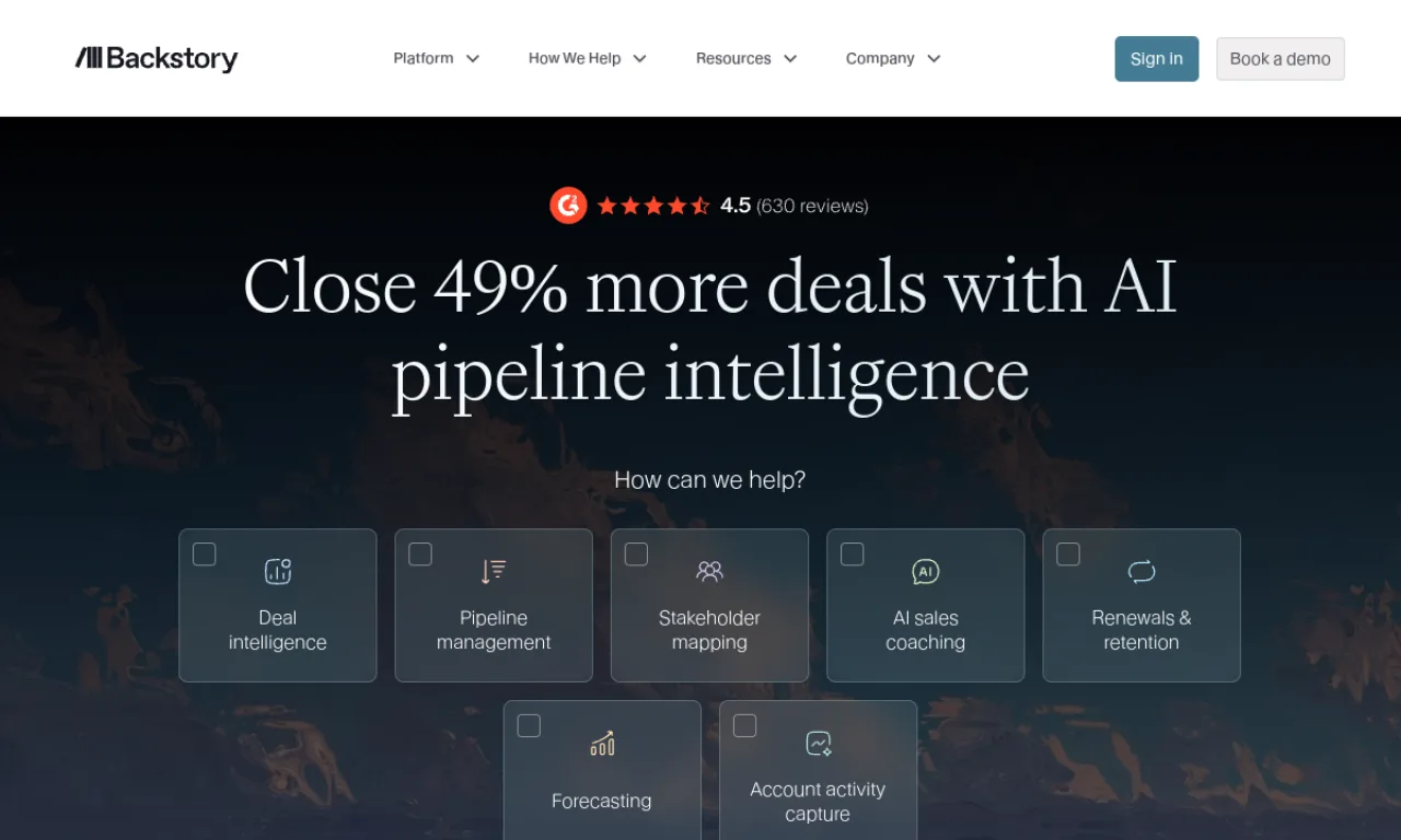 Screenshot of People.ai SalesAI website