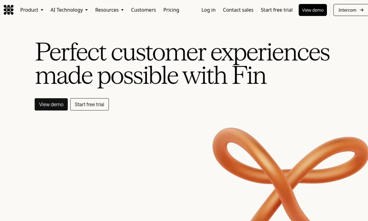 Screenshot of Fin website