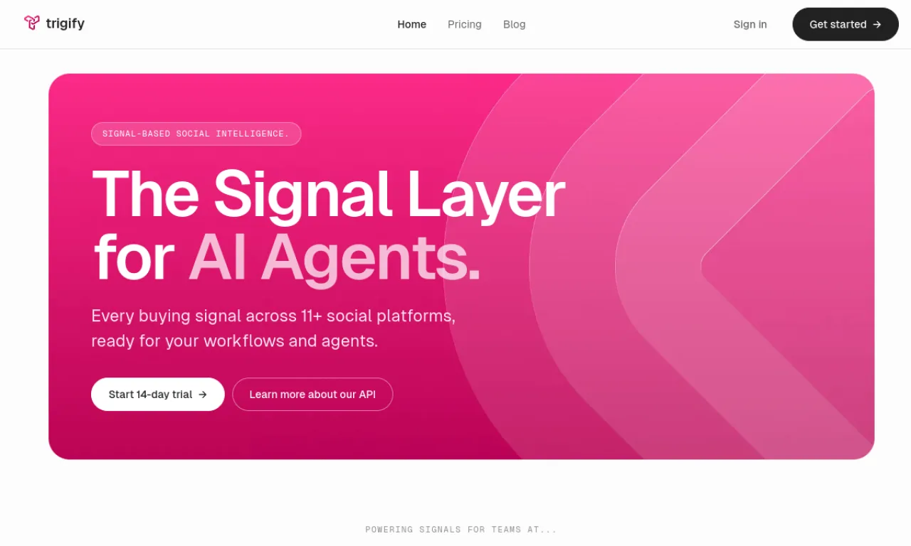 Screenshot of Aware / Trigify website