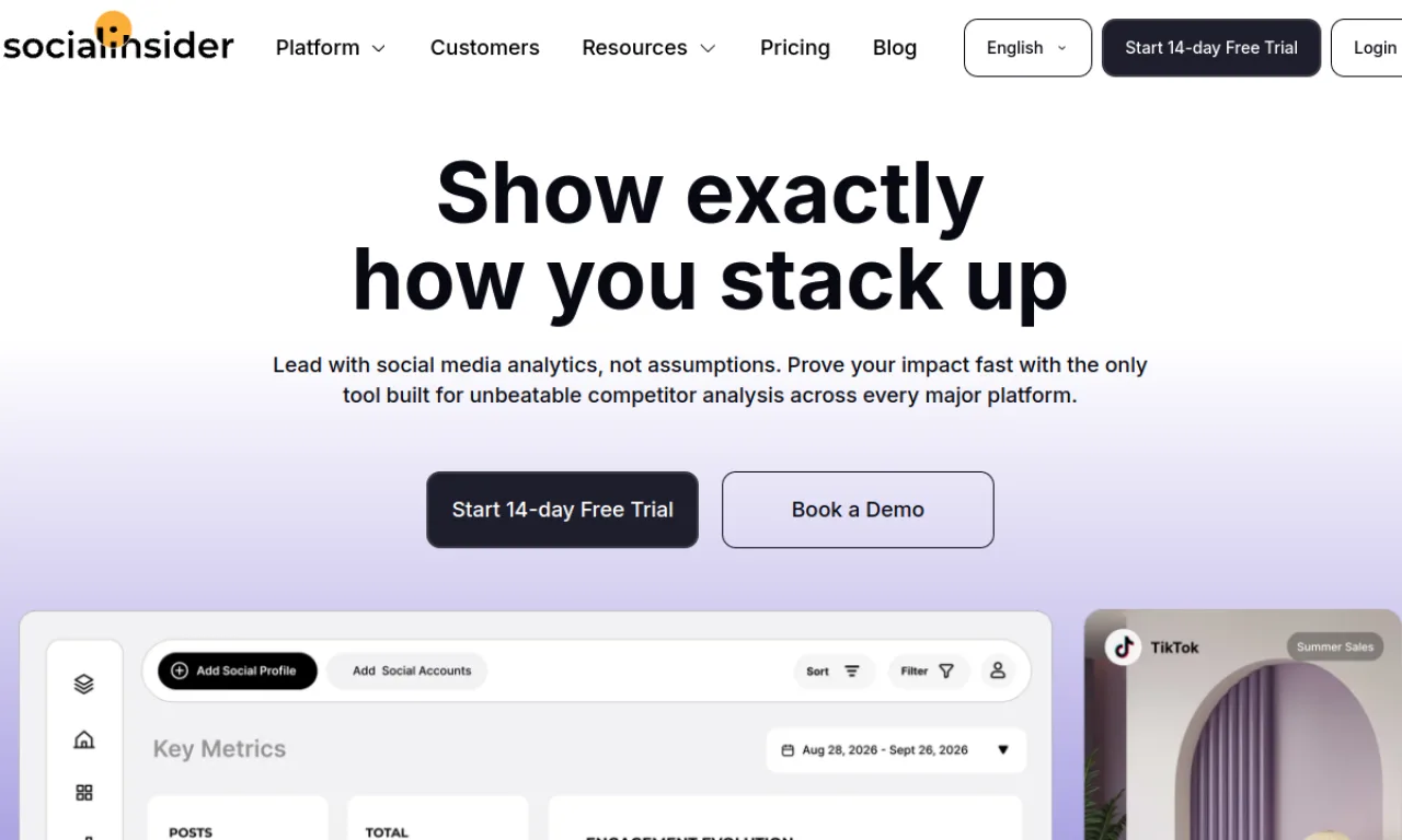 Screenshot of Socialinsider website
