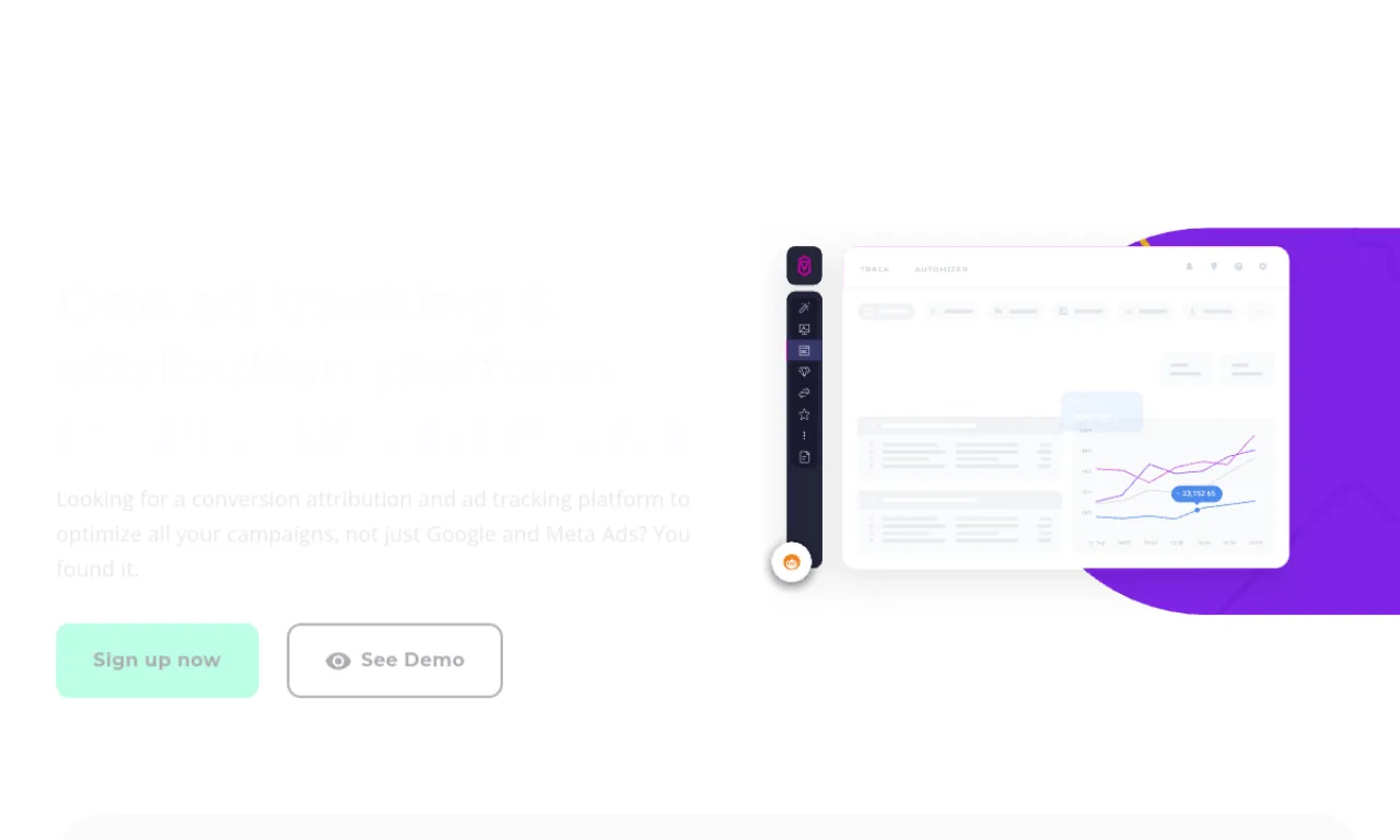 Screenshot of Voluum website