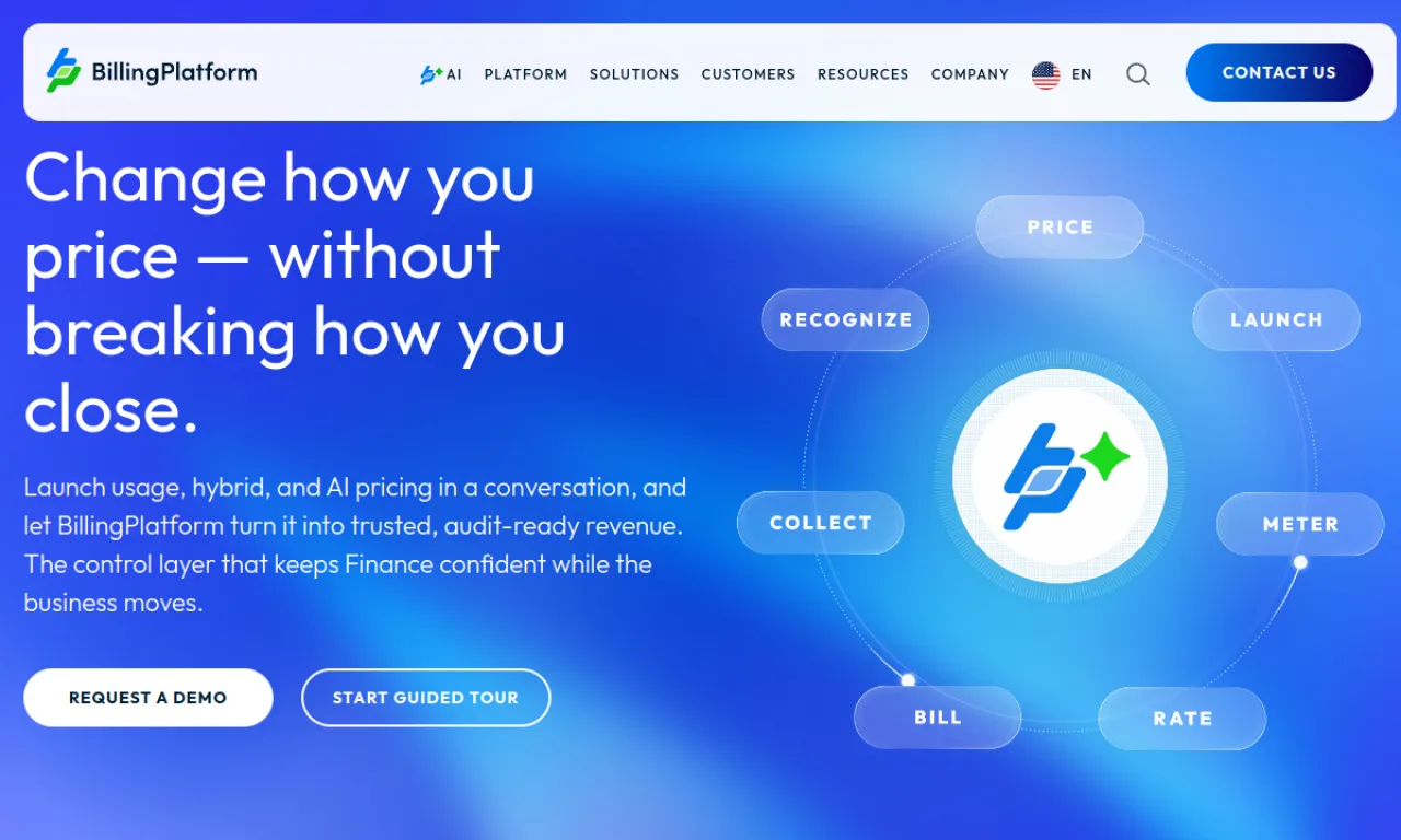Screenshot of Monetize / BillingPlatform website