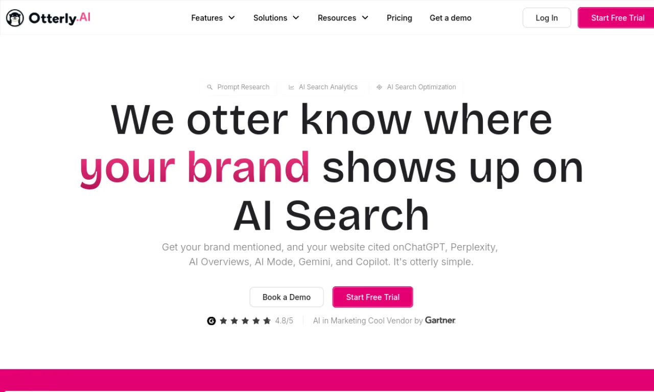 Screenshot of Otterly.ai website
