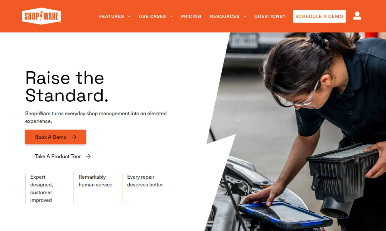 Screenshot of Shop-Ware website