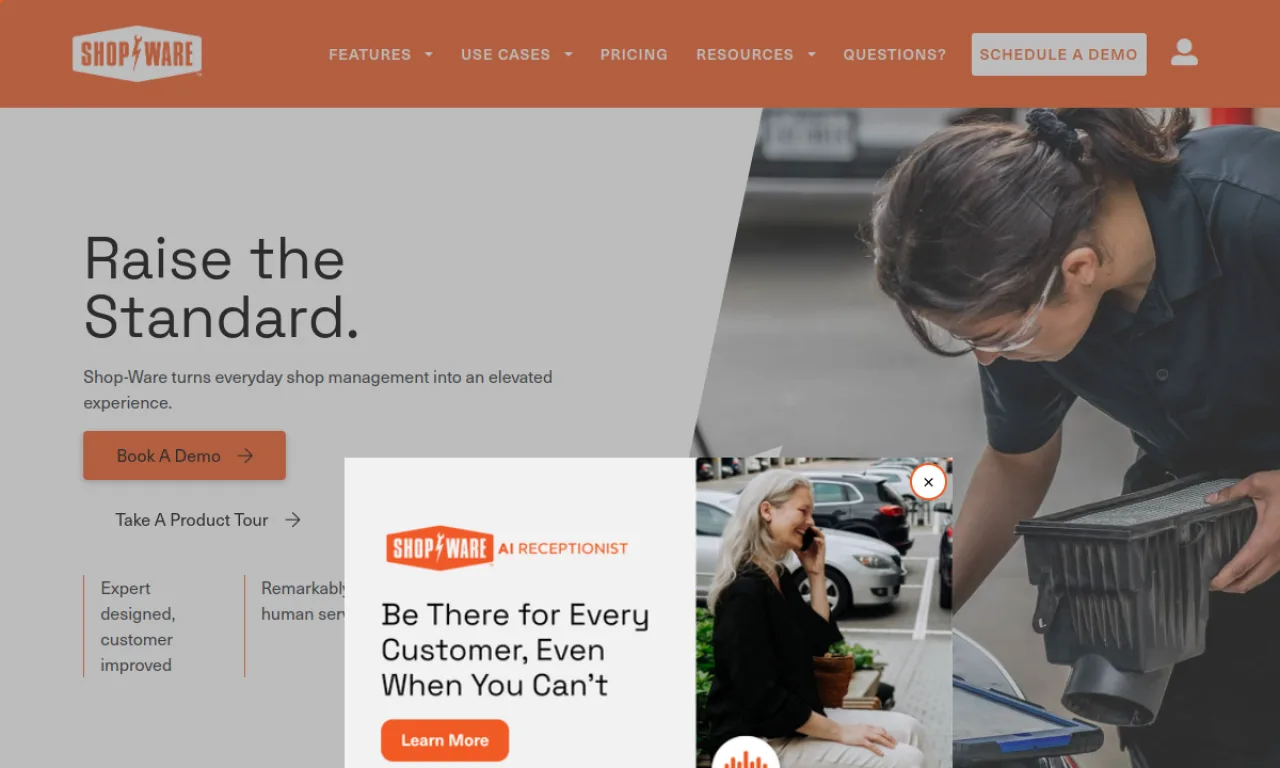 Screenshot of Shop-Ware website