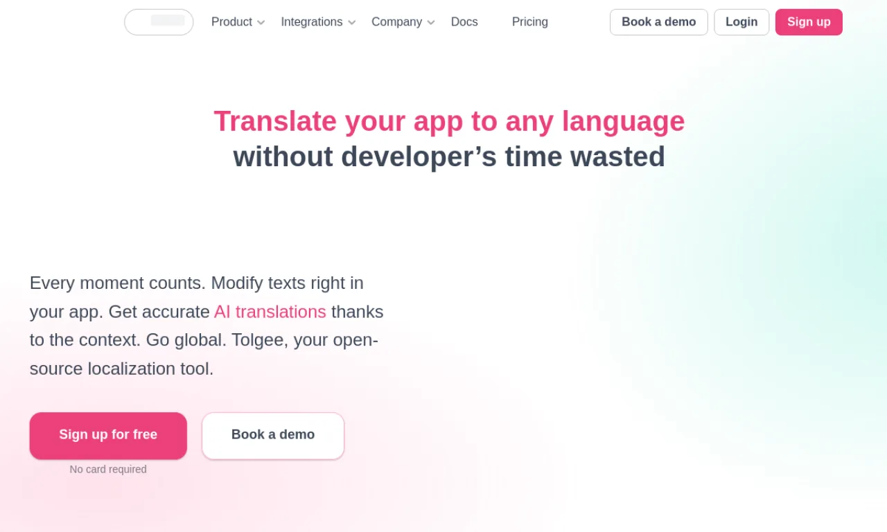 Screenshot of Texterify / Tolgee website