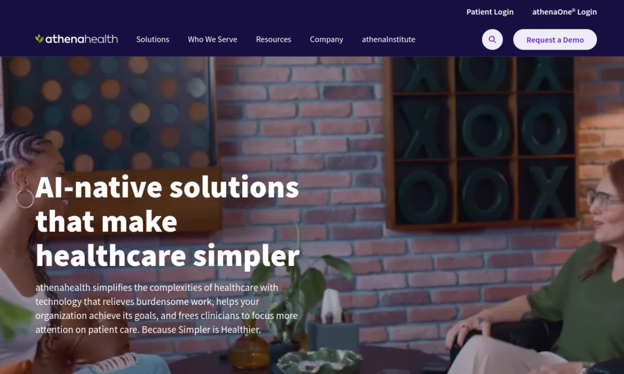 Screenshot of Athenahealth website