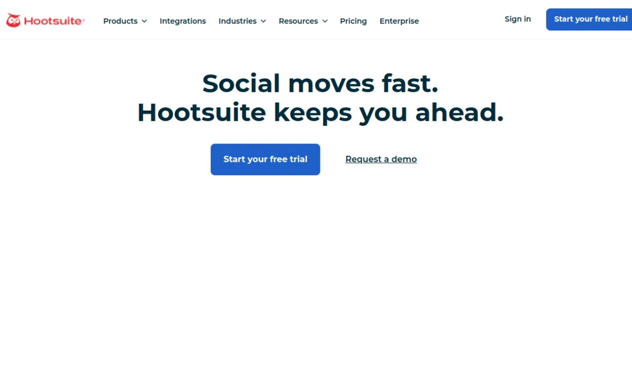 Screenshot of Hootsuite Insights website