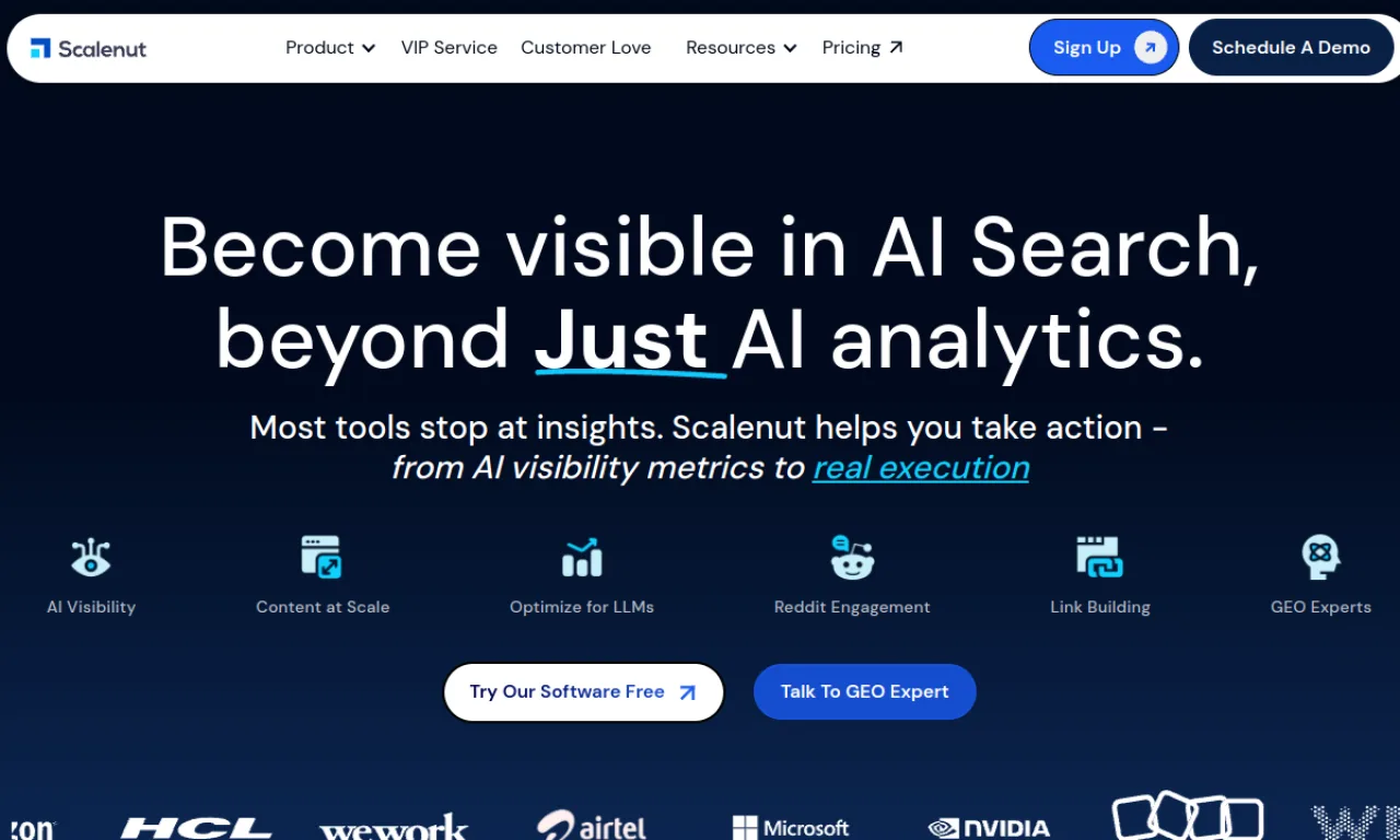 Screenshot of Scalenut website