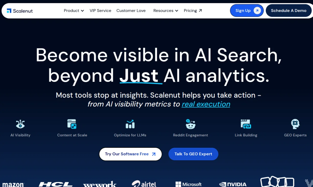 Screenshot of Scalenut website