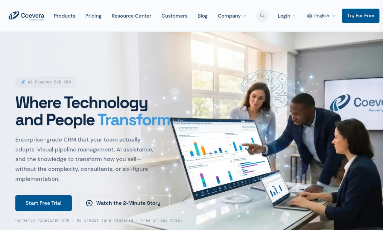 Screenshot of Pipeliner website