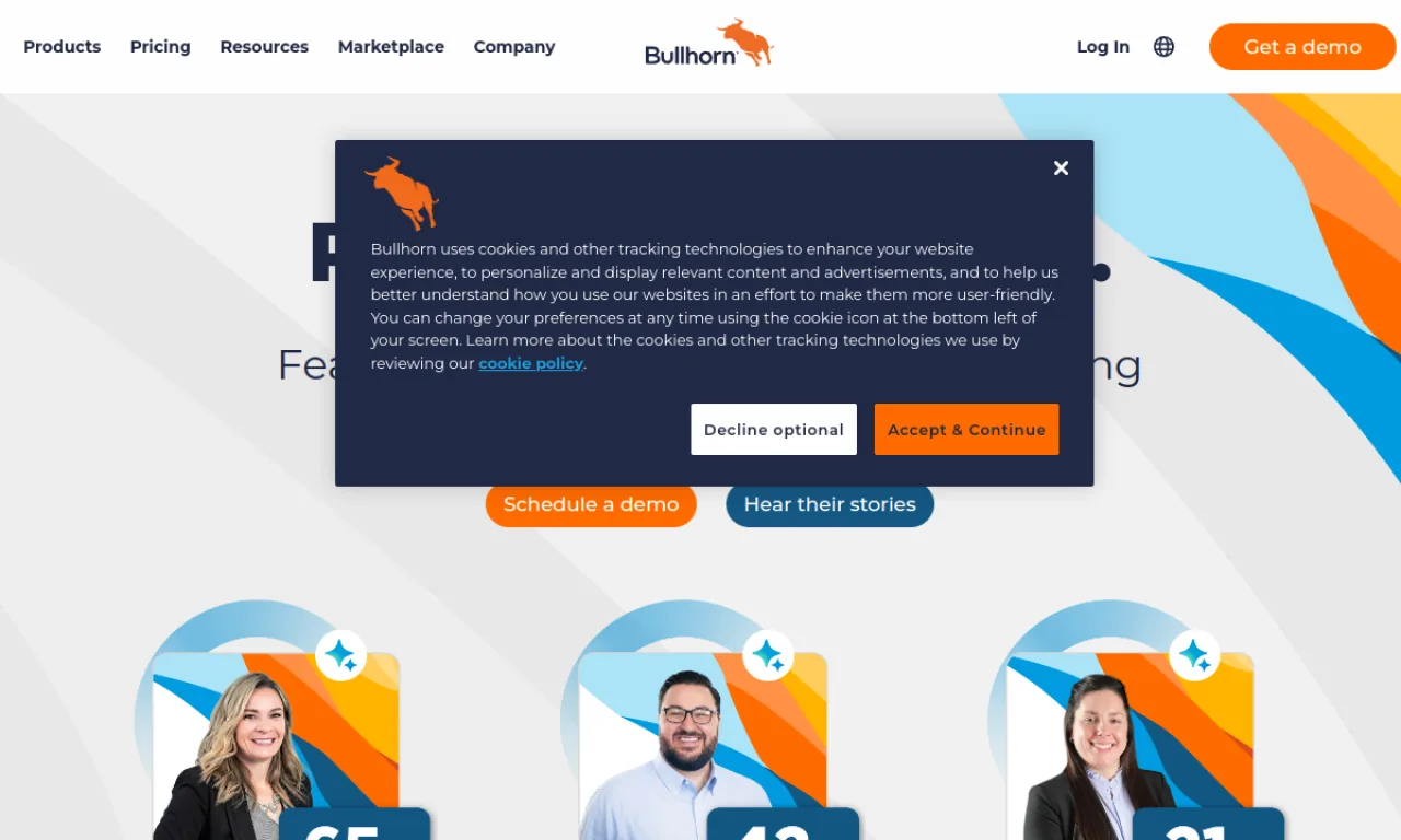Screenshot of Herefish (Bullhorn) website