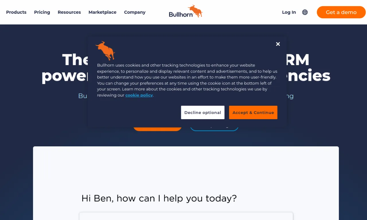 Screenshot of Herefish (Bullhorn) website