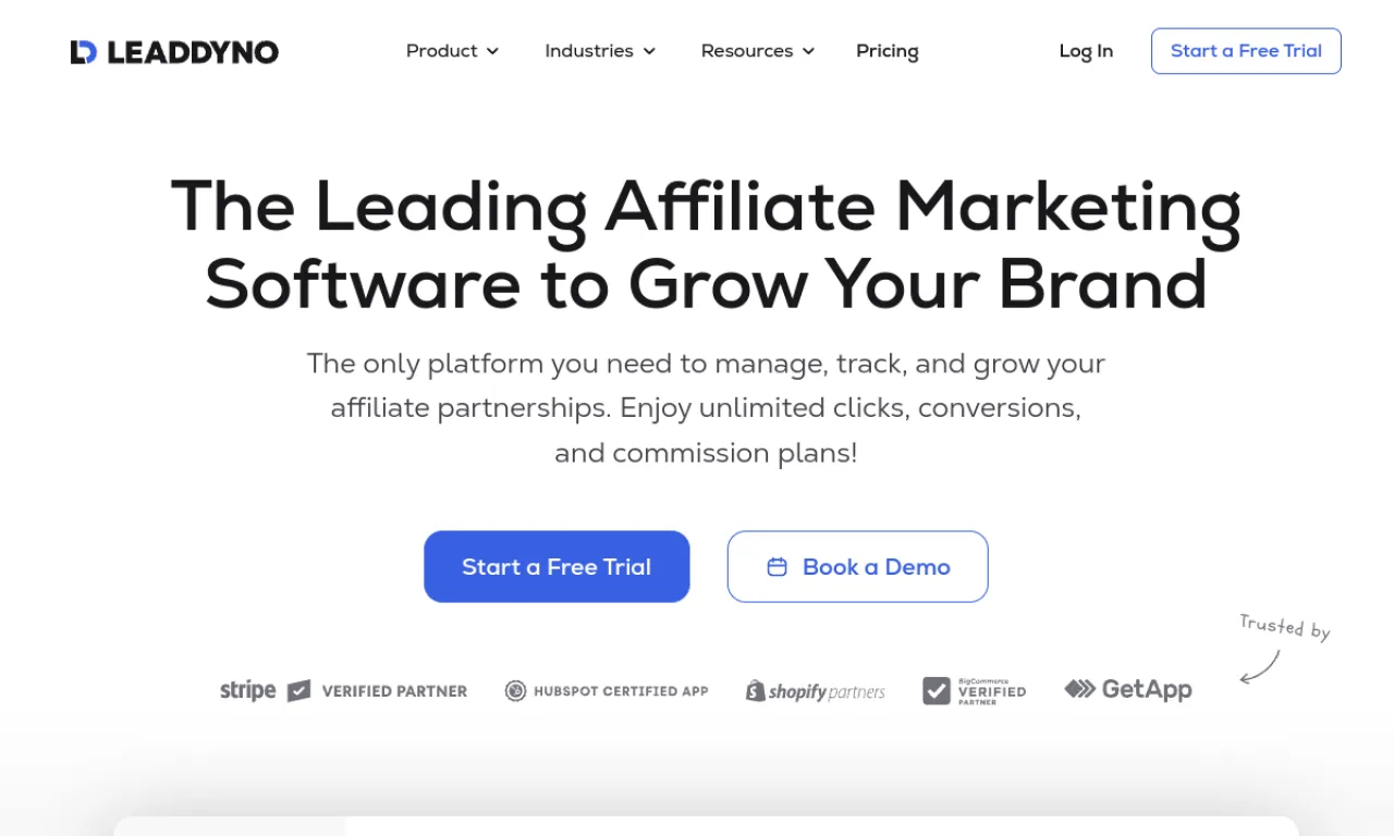 Screenshot of LeadDyno website