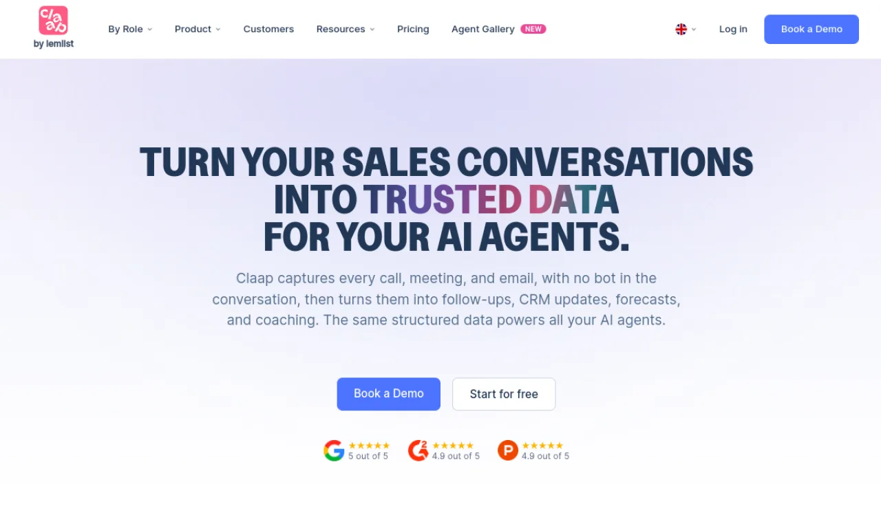 Screenshot of Weet / Claap website