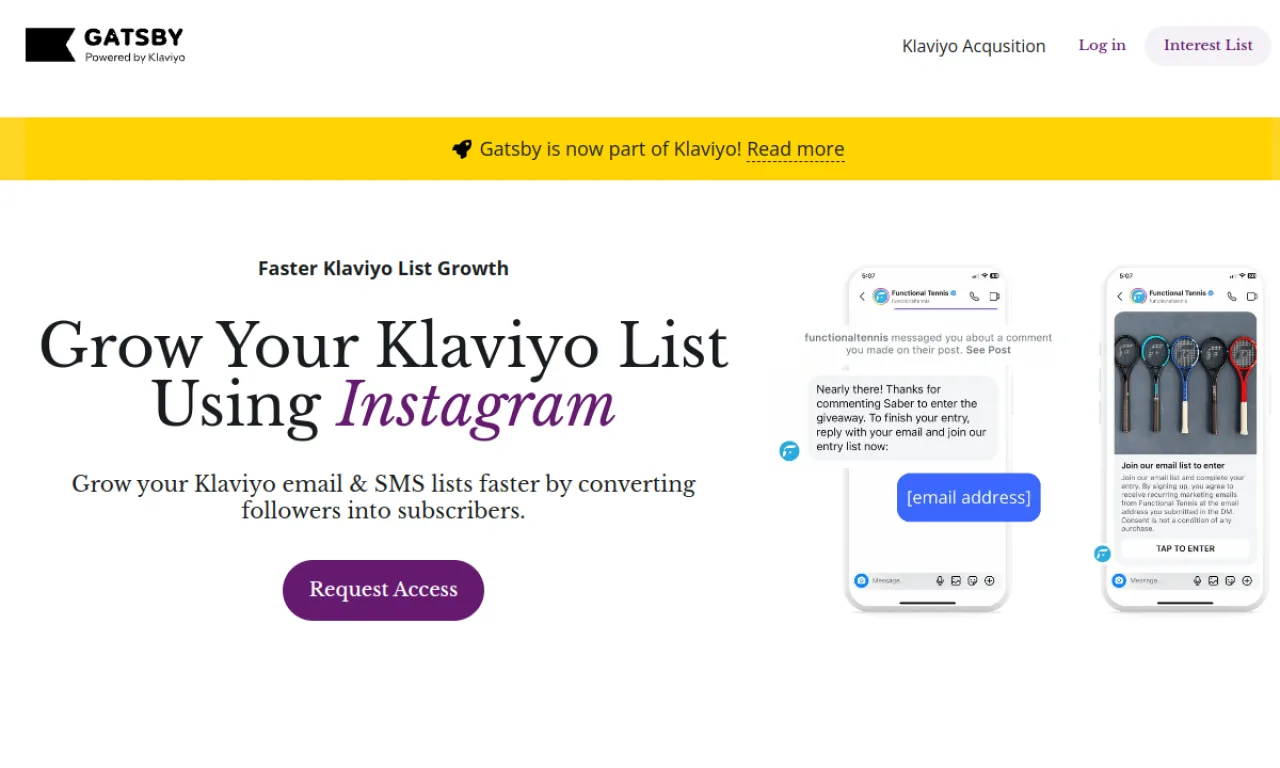 Screenshot of Gatsby website