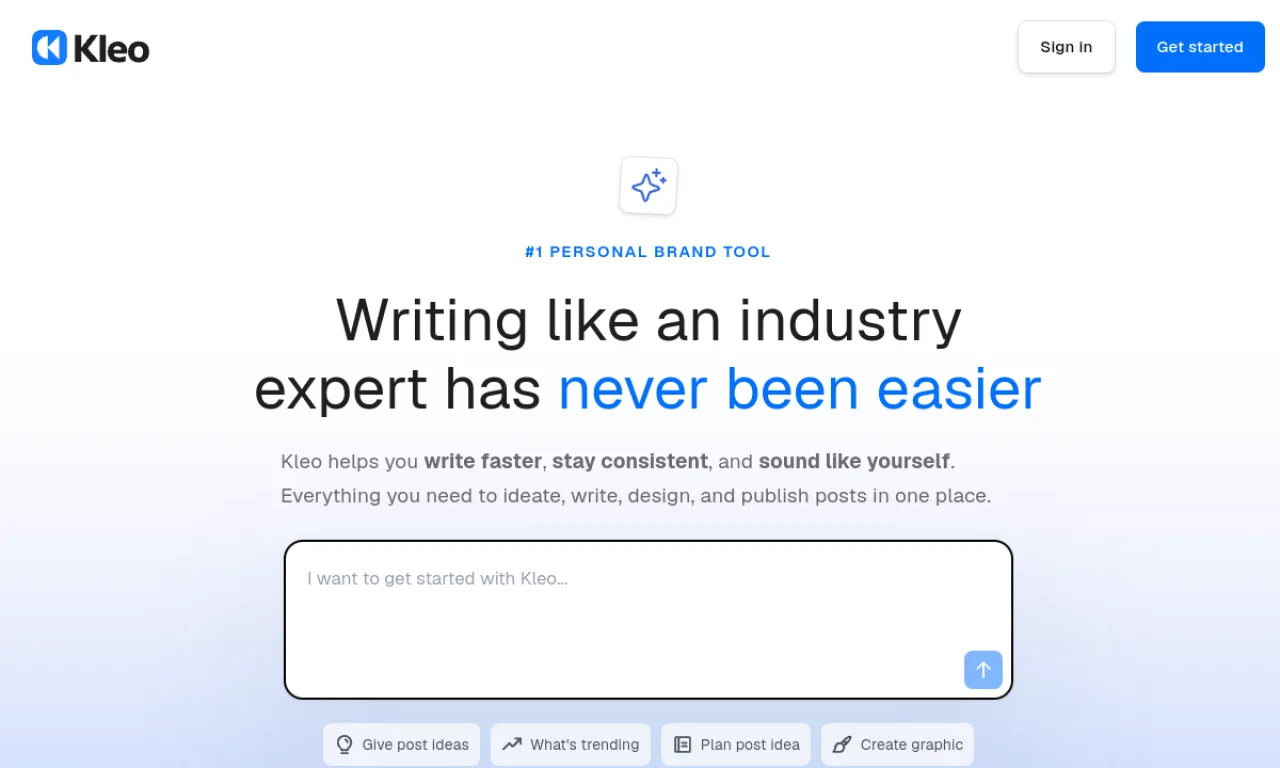 Screenshot of Kleo / Perfecto website