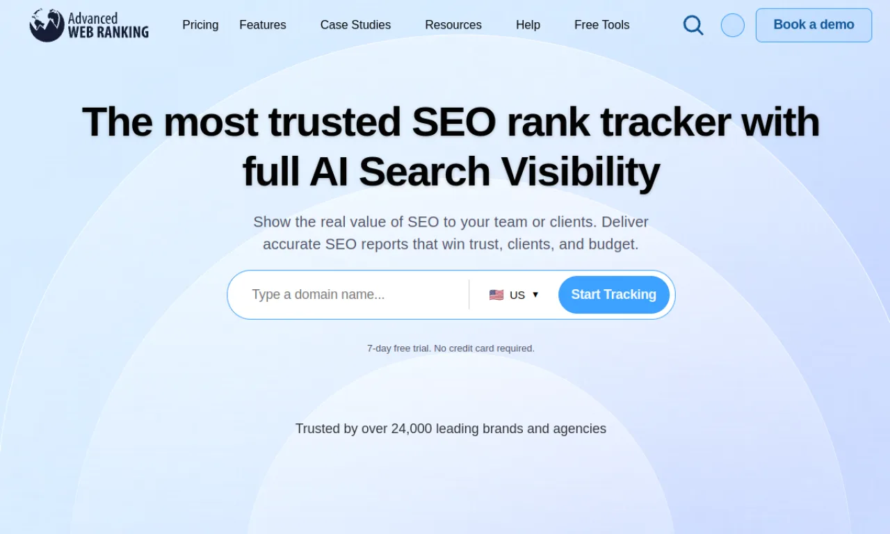 Screenshot of Advanced Web Ranking website