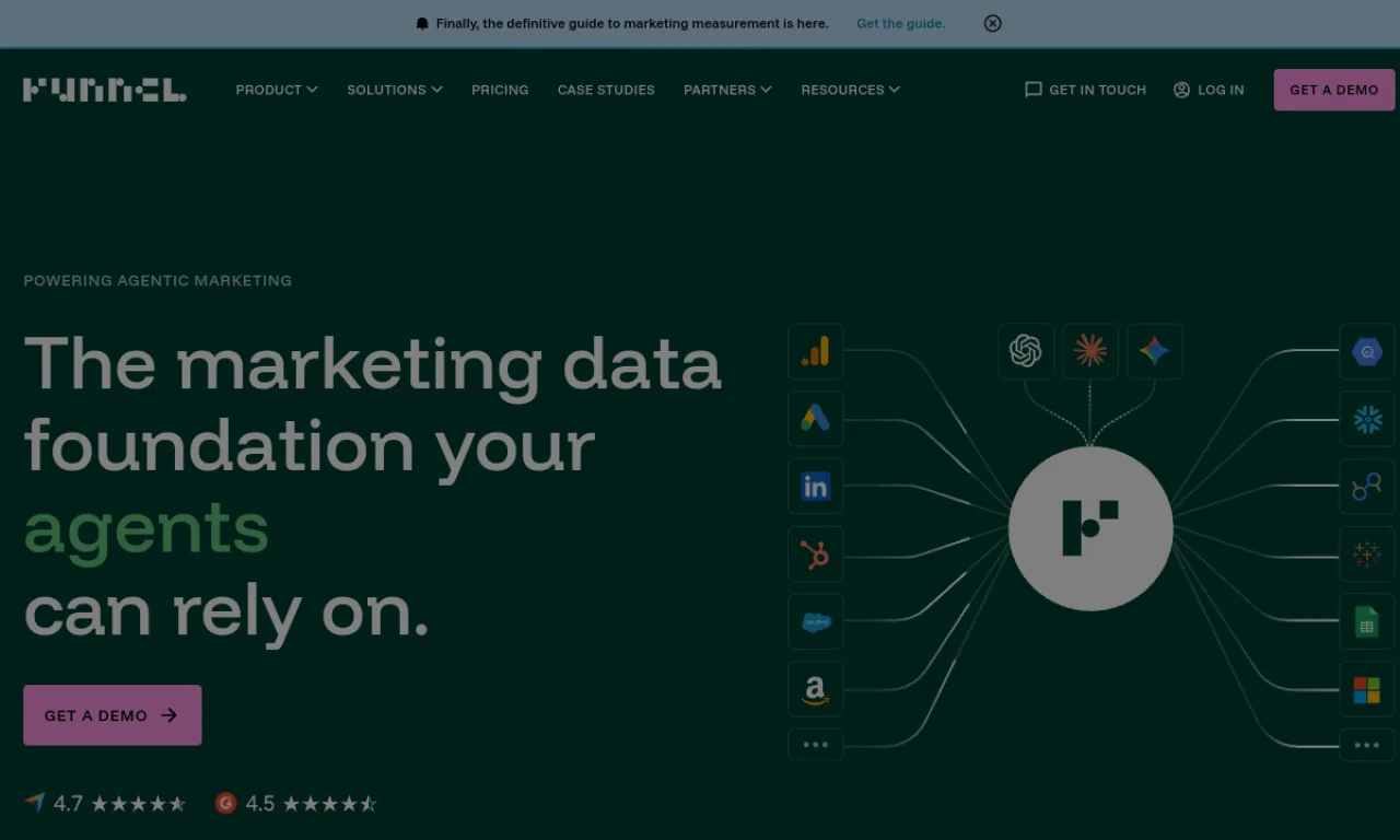 Screenshot of Adverity / Funnel website