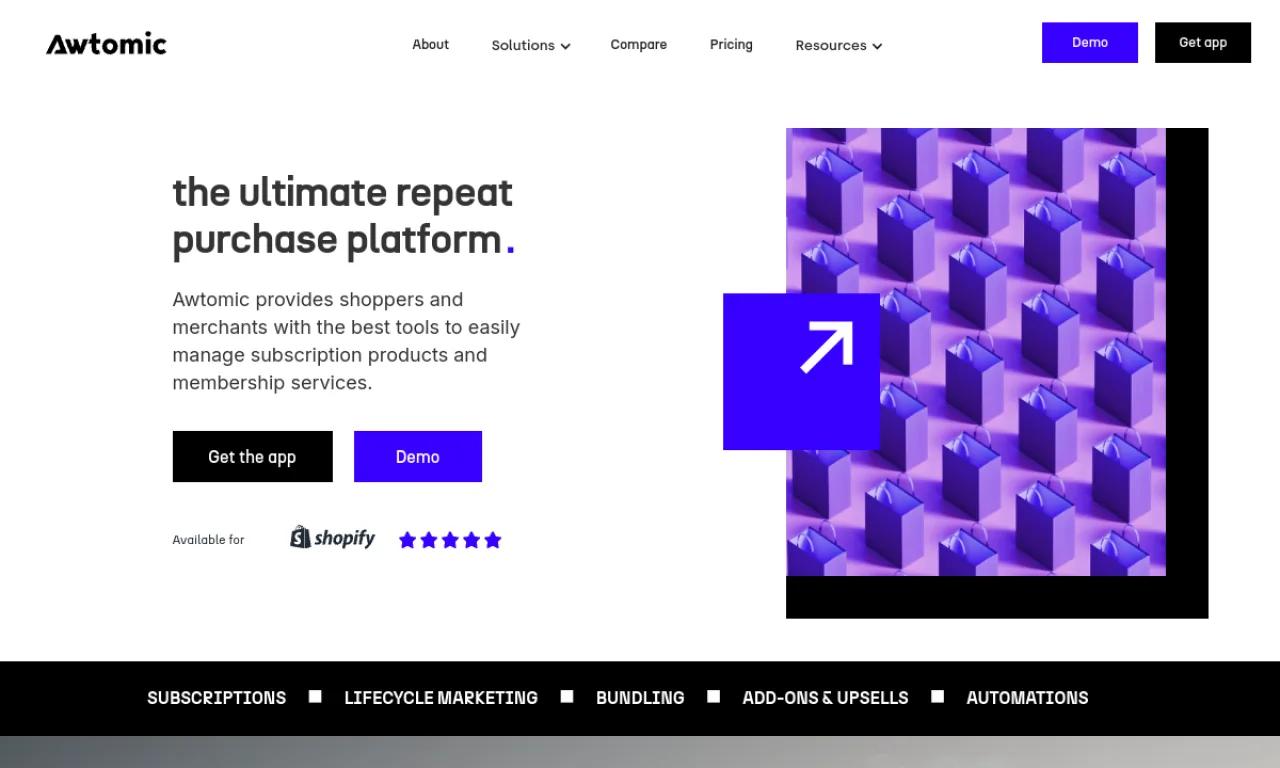 Screenshot of Awtomic website