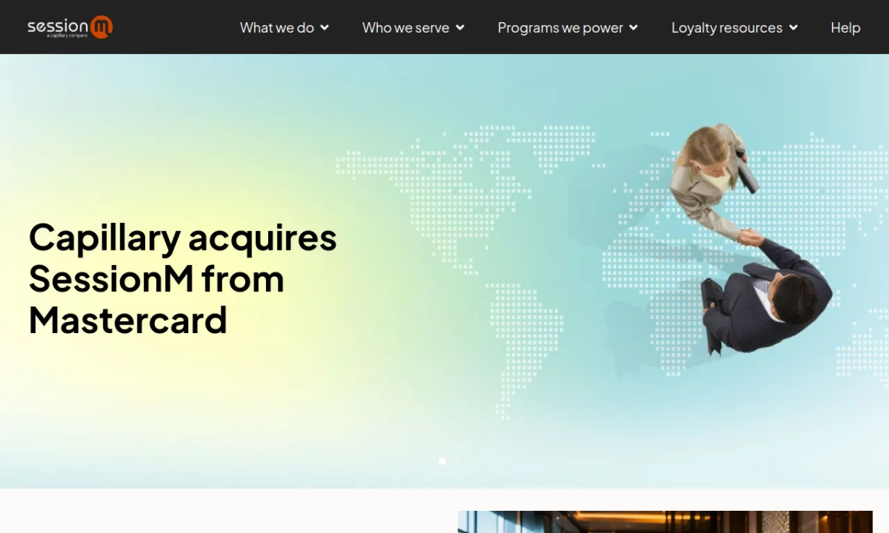Screenshot of SessionM website