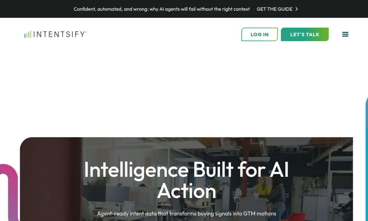 Screenshot of Intentsify website