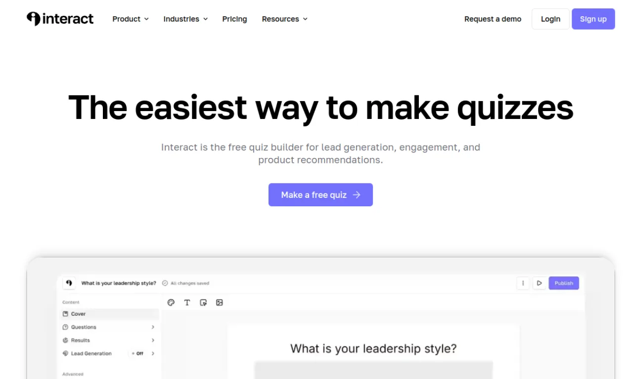 Screenshot of Interact website