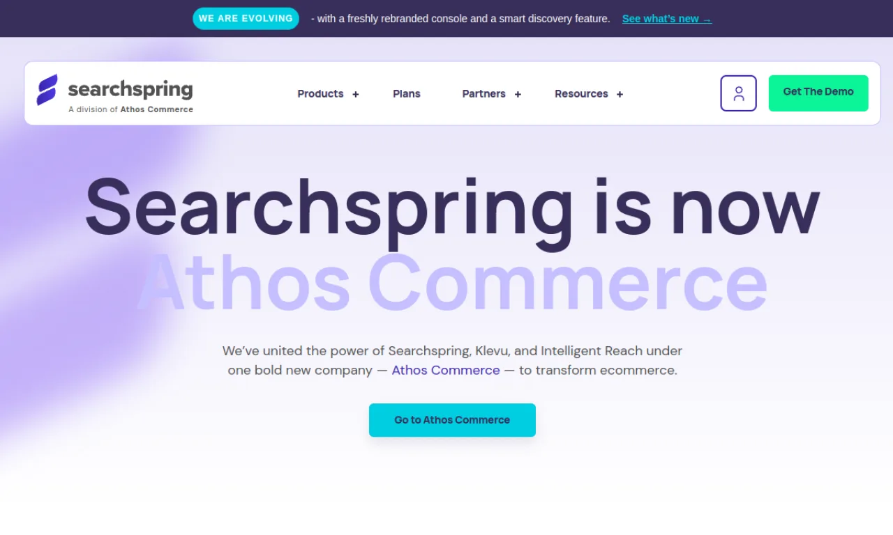 Screenshot of Searchspring website