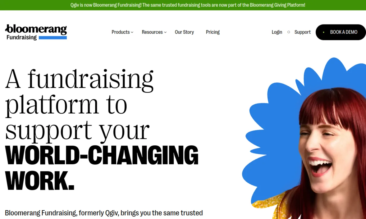 Screenshot of Qgiv website