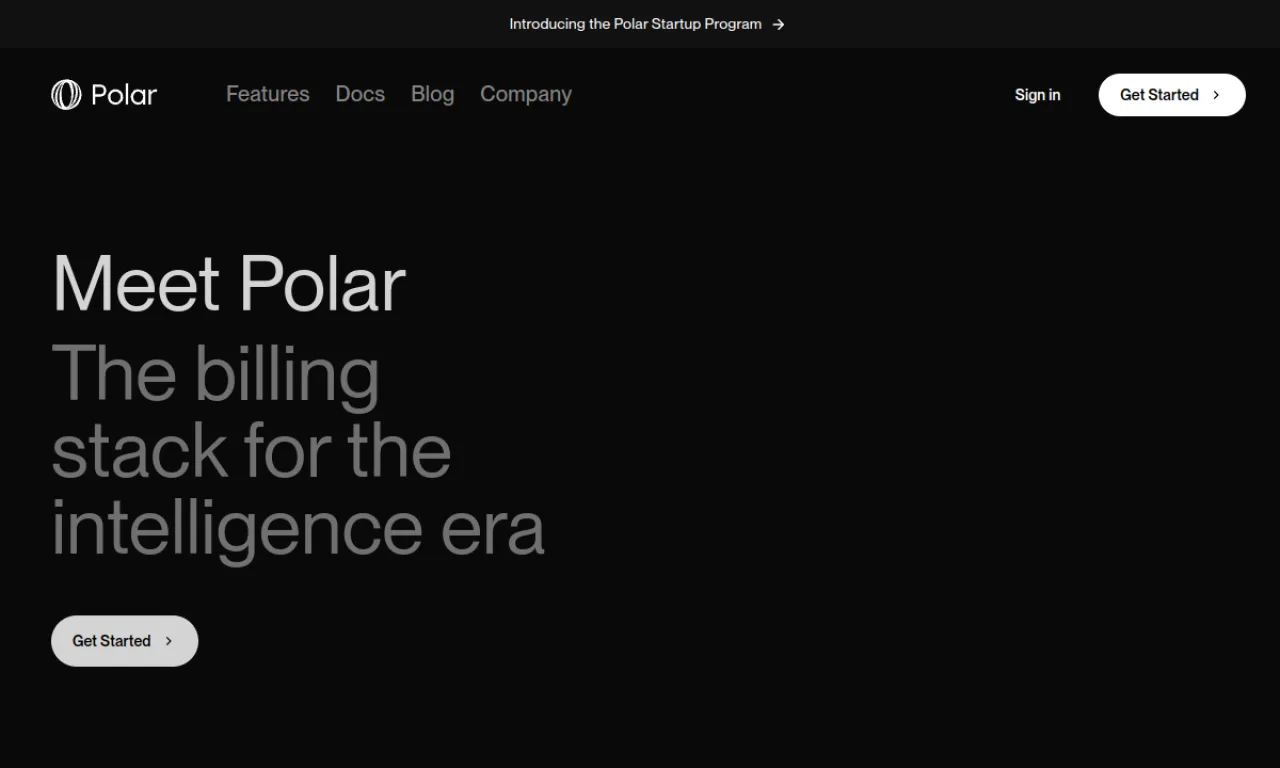 Screenshot of Polar.sh website