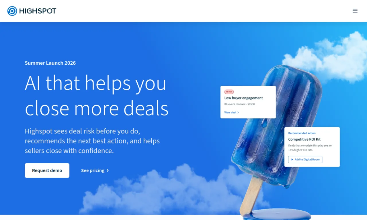 Screenshot of Highspot website