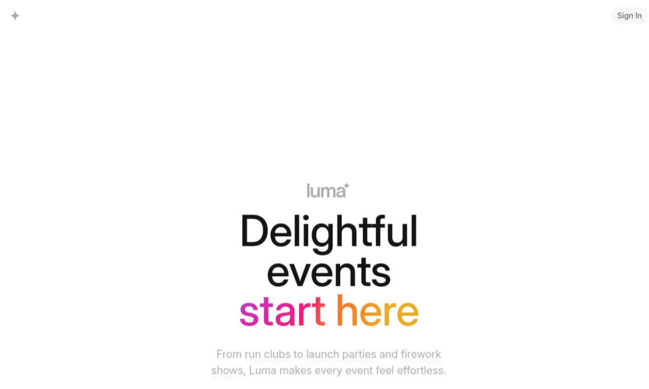 Screenshot of Lu.ma Plus website