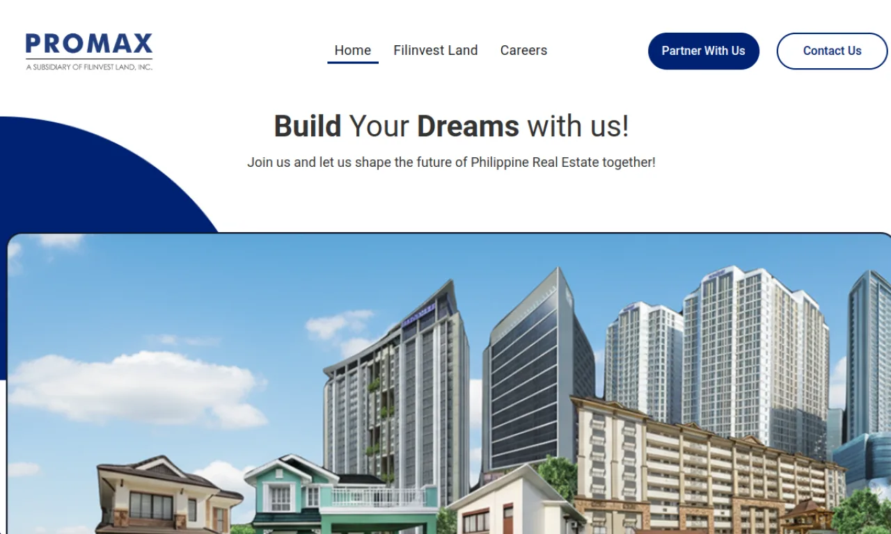 Screenshot of ProMax website