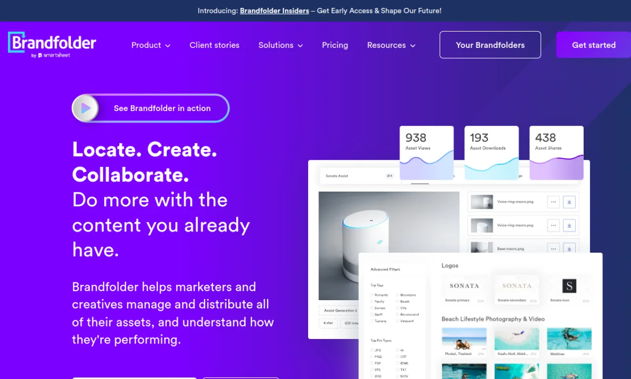 Screenshot of Brandfolder website