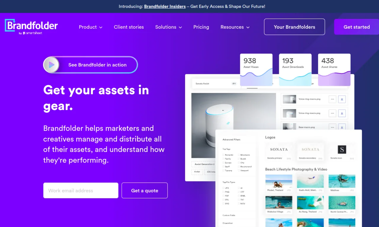 Screenshot of Brandfolder website
