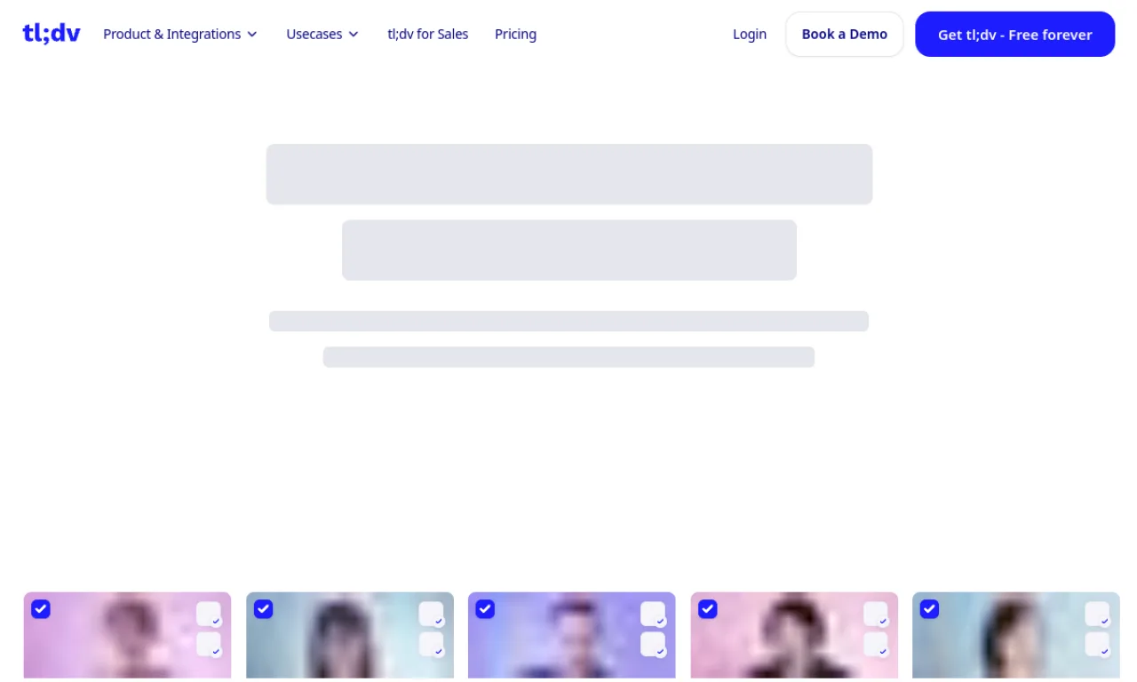 Screenshot of tl;dv website